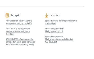 Søknadsskjema om Farlig Gods (ADR) og Søknad om prøve for ADR Kompetansebevis
